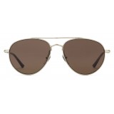 Gucci - Occhiali da Sole Aviator in Metallo - Color Oro Chiaro Lucido - Gucci Eyewear