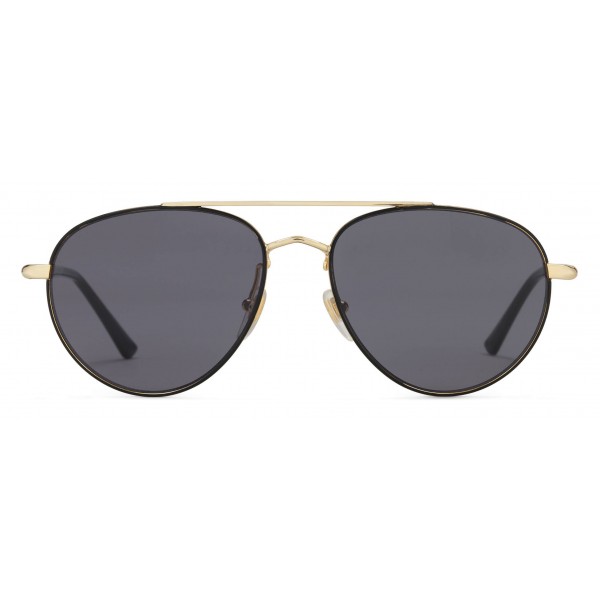 Gucci - Occhiali da Sole Aviator in Metallo - Oro Lucido con Bordo Nero - Gucci Eyewear