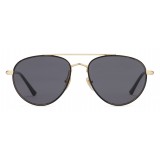 Gucci - Occhiali da Sole Aviator in Metallo - Oro Lucido con Bordo Nero - Gucci Eyewear