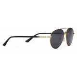 Gucci - Occhiali da Sole Aviator in Metallo - Oro Lucido con Bordo Nero - Gucci Eyewear