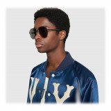 Gucci - Occhiali da Sole Aviator in Metallo - Rutenio Lucido - Gucci Eyewear