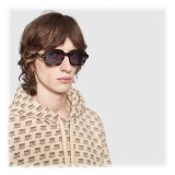 Gucci - Occhiali Rettangolari in Acetato - Acetato Tartarugato a Strisce - Gucci Eyewear