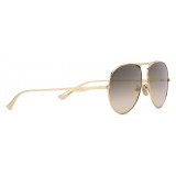 Gucci - Aviator Sunglasses in Metal - Gold Coloured Shaded Brown Lenses - Gucci Eyewear