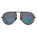 Gucci - Occhiali da Sole Aviator in Metallo -  Metallo Nero con Tigre Arcobaleno - Gucci Eyewear