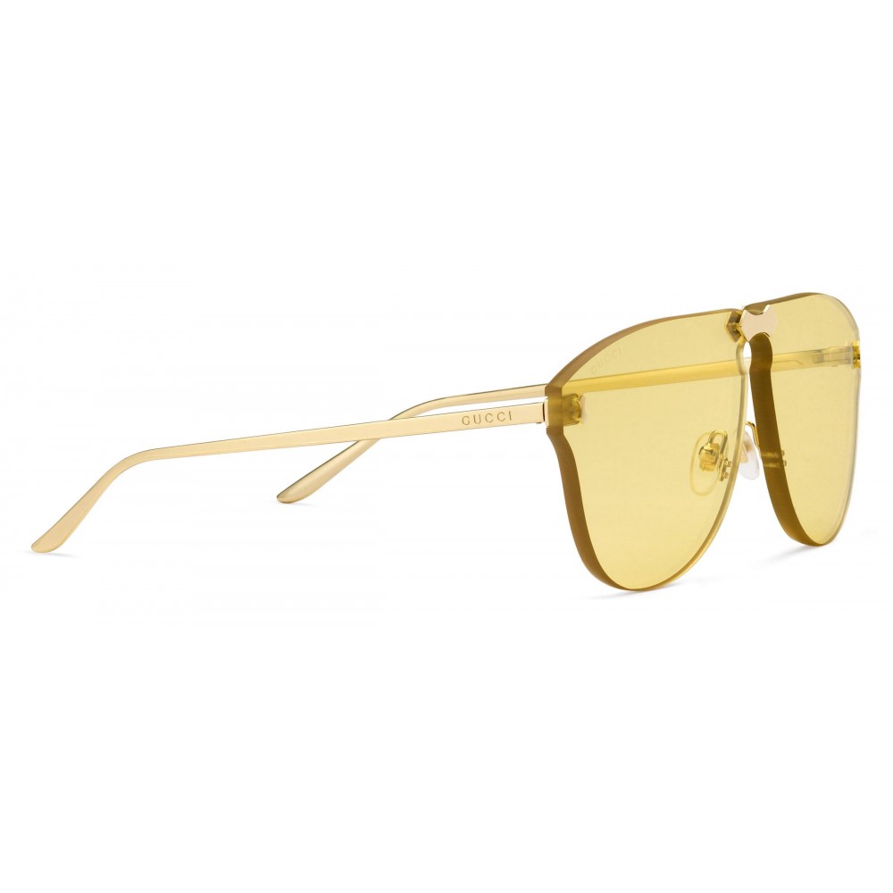 Gucci Frameless Aviator Sunglasses Gold Yellow Lenses Gucci Eyewear Avvenice