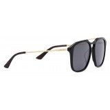 Gucci - Acetate Square Sunglasses - Black with Gold Color Detail - Gucci Eyewear