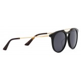 Gucci - Occhiali da Sole Rotondi in Acetato - Nero con Lenti Grigie - Gucci Eyewear