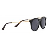 Gucci - Round Acetate Sunglasses - Black with Grey Lenses - Gucci Eyewear