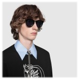 Gucci - Occhiali da Sole Rotondi in Acetato - Nero con Lenti Grigie - Gucci Eyewear