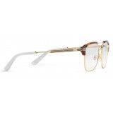 Gucci - Occhiali Quadrati in Metallo - Oro con Dettaglio in Acetato Tartarugato - Gucci Eyewear