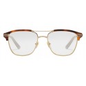 Gucci - Square Metal Glasses - Gold with Turtle Acetate Detail - Gucci Eyewear