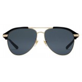 Gucci - Occhiali da sole Aviator in Metallo dalla Vestibilità Ottimale - Oro Lenti Grigie - Gucci Eyewear