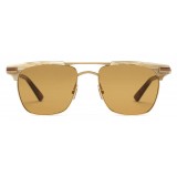 Gucci - Occhiali da Sole Quadrati in Metallo - Oro e Corno Chiaro - Gucci Eyewear