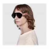 Gucci - Round Acetate Sunglasses - Black Acetate Grey Lenses - Gucci Eyewear