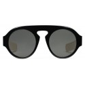 Gucci - Occhiali da Sole Rotondi in Acetato - Acetato Nero Lenti Grigie - Gucci Eyewear