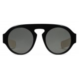 Gucci - Occhiali da Sole Rotondi in Acetato - Acetato Nero Lenti Grigie - Gucci Eyewear