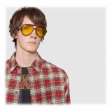 Gucci - Occhiali da Sole Aviator in Acetato Multilayer - Multilayer Nero Rosso Verde e Giallo - Gucci Eyewear