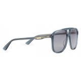 Gucci - Rectangular Acetate Sunglasses - Transparent Grey - Gucci Eyewear