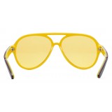 Gucci - Occhiali da Sole Aviator in Acetato Multilayer - Multilayer Nero Rosso Verde e Giallo - Gucci Eyewear