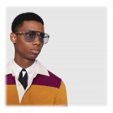 Gucci - Occhiali da Sole Rettangolari in Acetato - Grigio Trasparente  - Gucci Eyewear