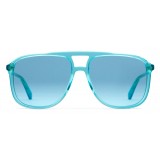 Gucci - Occhiali da Sole Rettangolari in Acetato - Acetato Blu Trasparente  - Gucci Eyewear
