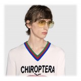 Gucci - Squared Metal Sunglasses - Gold with Pink and White Toe - Gucci Eyewear