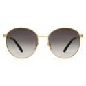 Gucci - Round Metal Sunglasses with Optimal Fit - Gold with Web Detail - Gucci Eyewear