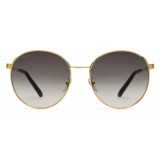 Gucci - Occhiali da Sole Rotondi in Metallo dalla Vestibilità Ottimale - Oro con Dettaglio Web - Gucci Eyewear