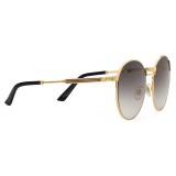 Gucci - Occhiali da Sole Rotondi in Metallo dalla Vestibilità Ottimale - Oro con Dettaglio Web - Gucci Eyewear