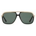 Gucci - Occhiali da Sole Rettangolari in Metallo - Metallo Nero Lenti Verdi - Gucci Eyewear