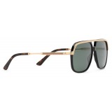 Gucci - Occhiali da Sole Rettangolari in Metallo - Metallo Nero Lenti Verdi - Gucci Eyewear