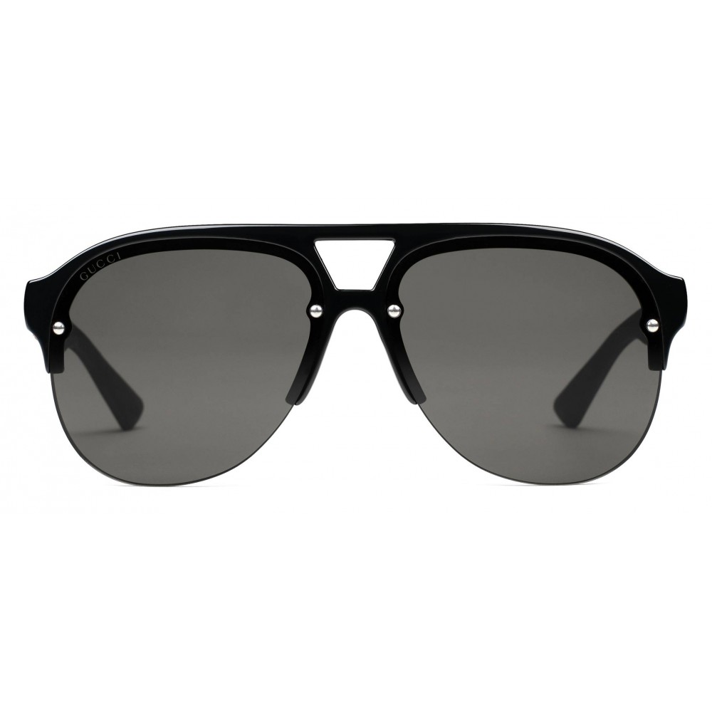 Gucci - Rubber Aviator Glasses - Black Injection - Gucci Eyewear - Avvenice
