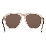 Gucci - Acetate Aviator Sunglasses - Black Acetate Brown Lenses - Gucci Eyewear