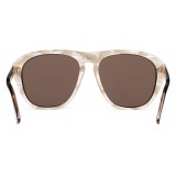 Gucci - Occhiali da Sole Aviator in Acetato - Acetato Nero Lenti Marroni - Gucci Eyewear