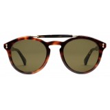 Gucci - Occhiali da Sole Rotondi in Acetato - Acetato Tartarugato con Dettaglio Corno Chiaro - Gucci Eyewear