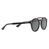 Gucci - Round Acetate Sunglasses - Black Acetate with Turtle Detail - Gucci Eyewear