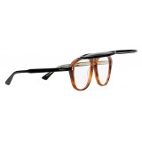 Gucci - Occhiali da Sole Rotondi in Acetato -  Acetato Tartarugato Chiaro e Nero con Dettaglio Flip Up - Gucci Eyewear