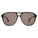 Gucci - Acetate Aviator Sunglasses - Black Acetate Brown Lenses - Gucci Eyewear