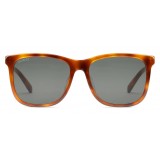 Gucci - Squared Acetate Sunglasses - Turtle Acetate Clear Green Lenses - Gucci Eyewear