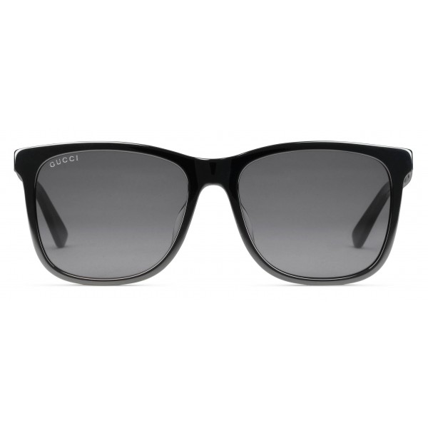 Gucci - Squared Acetate Sunglasses - Black Acetate Grey Lenses - Gucci Eyewear