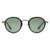 Gucci - Occhiali da Sole Rotondi in Titanio - Titanio Nero con Lenti Verdi - Gucci Eyewear