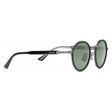 Gucci - Occhiali da Sole Rotondi in Titanio - Titanio Nero con Lenti Verdi - Gucci Eyewear