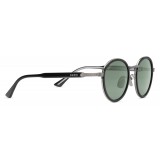 Gucci - Round Titanium Sunglasses - Black Titanium with Green Lenses - Gucci Eyewear