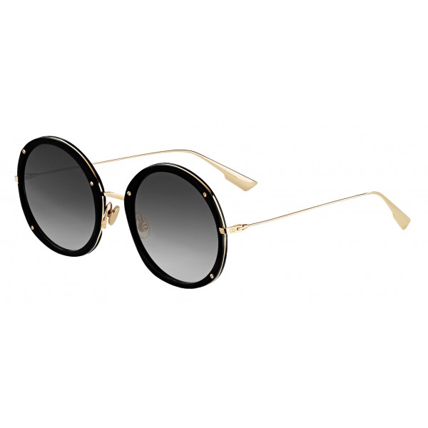Accessories Sunglasses Round Sunglasses Dior Round Sunglasses black-gold-colored themed print casual look 