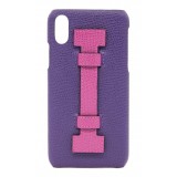 2 ME Style - Case Fingers Leather Purple / Fucsia - iPhone X / XS - Leather Cover