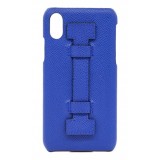 2 ME Style - Cover Fingers in Pelle Blu - iPhone X / XS - Cover in Pelle