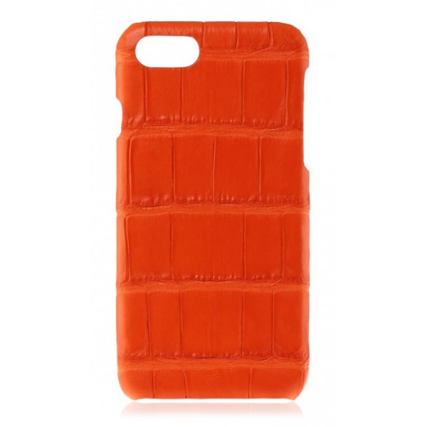 2 ME Style - Case Croco Tangerine- iPhone X / XS - Crocodile Leather Cover