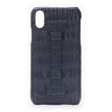 2 ME Style - Case Fingers Croco Black / Black - iPhone XR - Crocodile Leather Cover