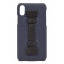 2 ME Style - Cover Fingers in Pelle Blu / Nero - iPhone XS Max - Cover in Pelle