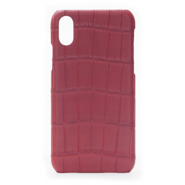 2 ME Style - Cover Croco Rouge Vif - iPhone XS Max - Cover in Pelle di Coccodrillo